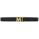 MCM Claus M Reversible Belt 1.75" In Visetos In Black | BLACK/GOLD