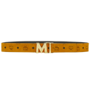 MCM Claus M Reversible Belt 1.75" In Visetos In Cognac | COGNAC / GOLD