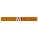 MCM Claus M Reversible Belt 1.75" In Visetos In Cognac | COGNAC / SILVER