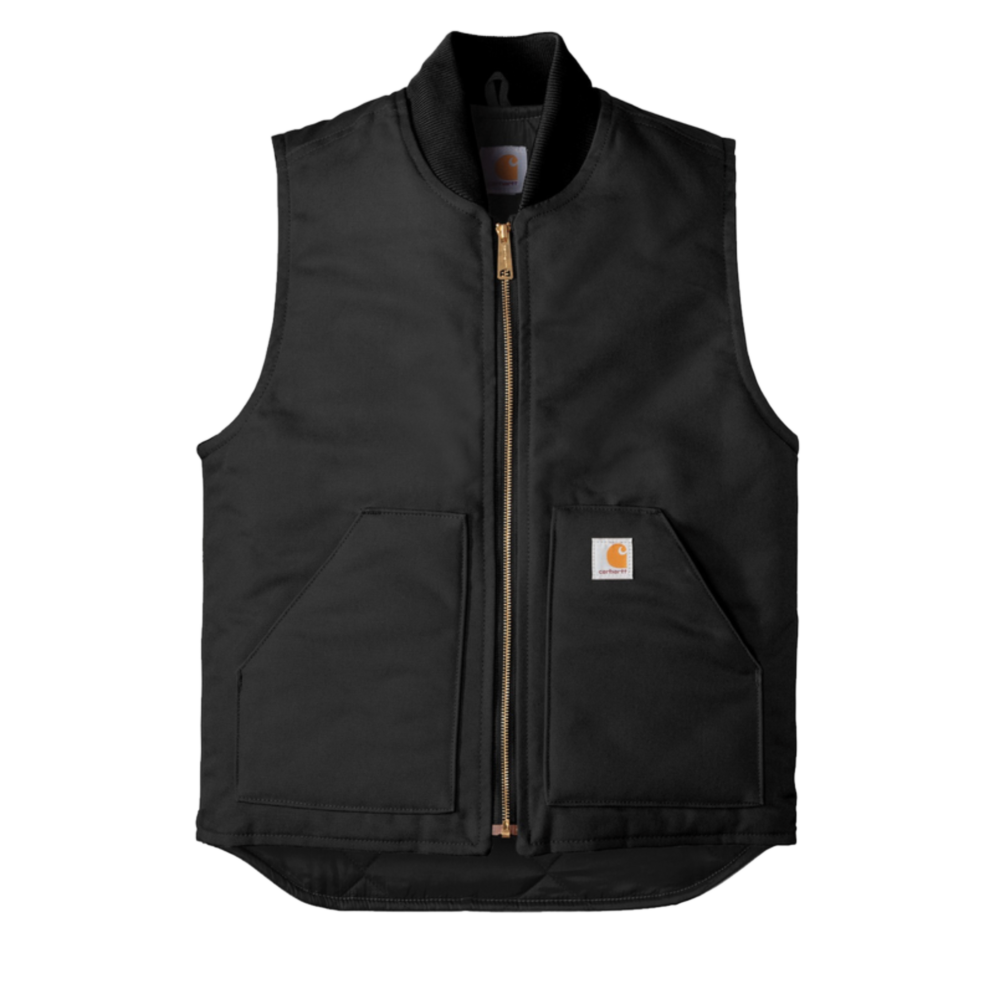 Durable Ribbed Collar Carhart Relaxed Fit Firm Duck Insulated Rib Collar Vest In Black ...