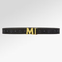 MCM Claus M Reversible Belt 1.75" In Visetos In Black | BLACK/GOLD
