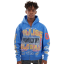Elite Praise Blue Rhinestone Premium Mens Hoodie + Pearls Zip Up