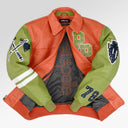 Pelle Pelle Renegades Jacket In Orange/Light Green