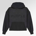Purple Brand Shadow Wordmark Oversized Hoodie In Black