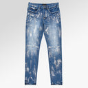 Purple Brand P001 Angel Silver Foil Cross Jean