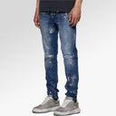 Purple Brand P001 Angel Silver Foil Cross Jean