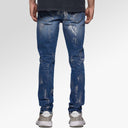 Purple Brand P001 Angel Silver Foil Cross Jean