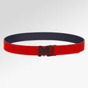 MCM Claus M Reversible Belt 1.75" In Visetos In Red / BLACK