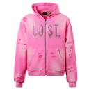 Lost Intricacy Rhinestone Hoodie In Pink For Men