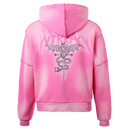 Lost Intricacy Rhinestone Hoodie In Pink For Men