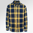 Schott Plaid Cotton Flannel Shirt In Gold/Navy