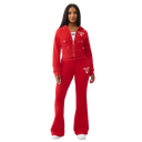 True Religion Shrunken Crystal Wing Zip Sweatsuit In Cherry