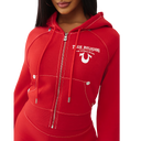True Religion Shrunken Crystal Wing Zip Sweatsuit In Cherry