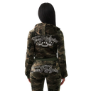 True Religion Camo Velour Shrunken Zip Hoodie