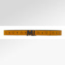 MCM Claus M Reversible Belt 1.75" In Visetos In Black | Cognac / BLACK