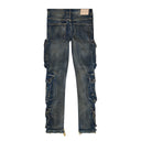 Valabasas "Cliff Jump" Dirty Blue Wash Cargo Jeans