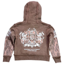 Saints Mocha Rhinestones Washed Premium Kids Hoodie