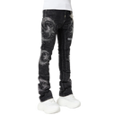 Guapi Obsidian Black Calligraphy Denim