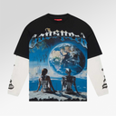 Godspeed Artificial Love Long Sleeve T-Shirt In Grey Wash