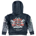 Elite Saints Black Thunder Rhinestones Washed Premium Kids Hoodie