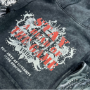 Elite Saints Black Thunder Rhinestones Washed Premium Kids Hoodie