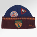 Polo Ralph Lauren Expedition Patch Beanie In Burgundy