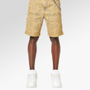 Guapi Obsidian Beige Stars Denim Shorts