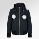 Moose Knuckles Original Debbie Bomber Jacket In Black & White  For Ladies
