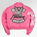Pelle Pelle American Bruiser Womens Crop Jacket In Pink