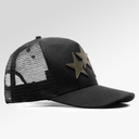 Amiri 3 Star Trucker Hat In Black/Olive