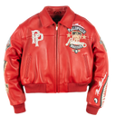 Pelle Pelle American Bruiser Plush Womens Crop Jacket In Red