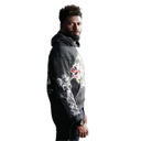 Elite Saints Black Washed Rhinestone Premium Mens Hoodie + Pearls