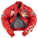 Pelle Pelle American Bruiser Plush Womens Crop Jacket In Red