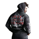 Elite Saints Black Washed Rhinestone Premium Mens Hoodie + Pearls