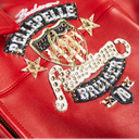 Pelle Pelle American Bruiser Plush Womens Crop Jacket In Red