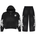 Lost Shdws Acid Wash Sweatsuit In Black