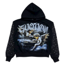 Mixed Emotions Fallen Angels Rhinestone Hoodie In Black