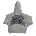 Mixed Emotions "Last Ride" Rhinestone Hoodie In Grey
