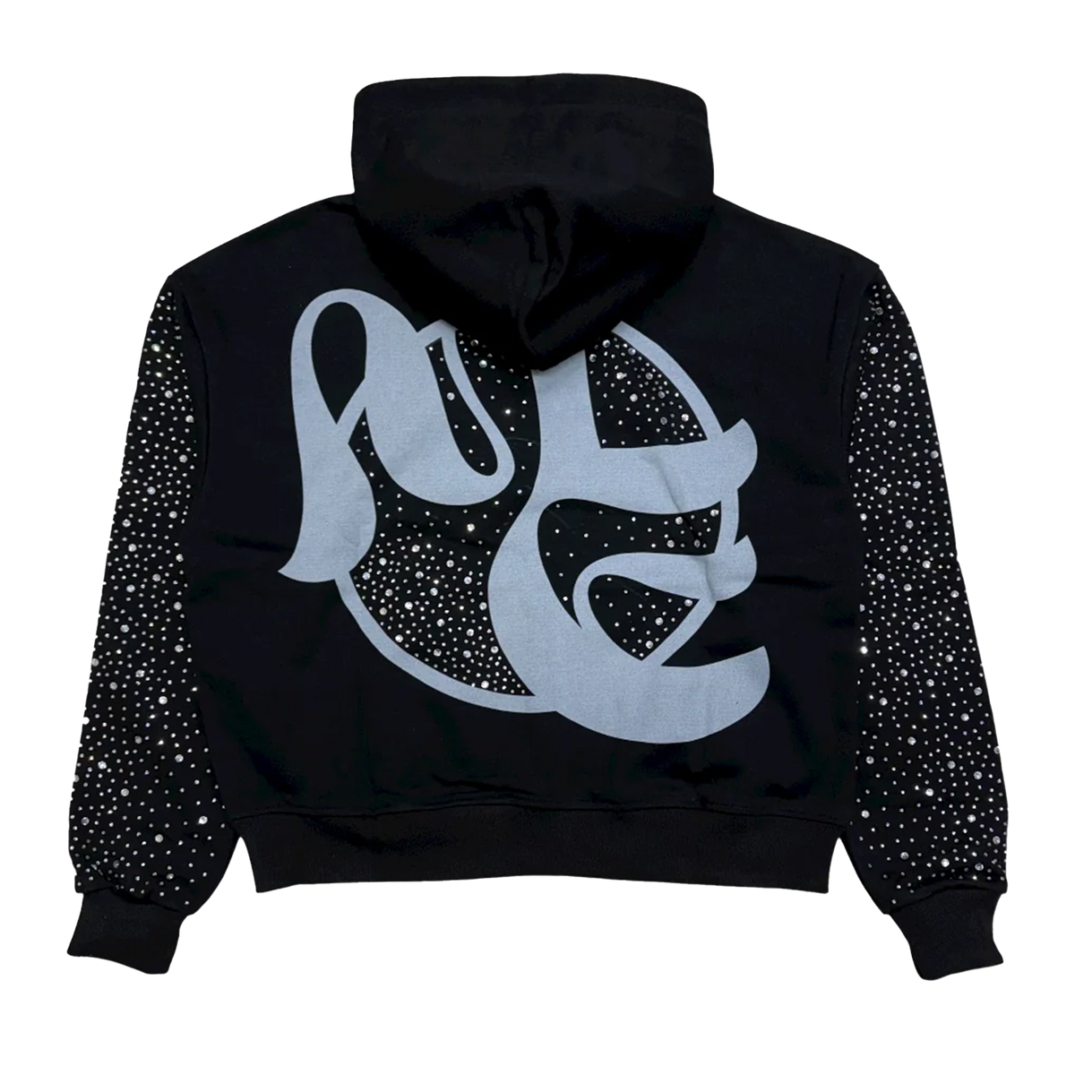 Fallen Angel Rhinestone Mixed Emotions Fallen Angels Rhinestone Hoodie In Black – HARLEM NYC