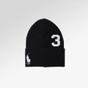 Polo Ralph Lauren Ragg Cuff Beanie In Black/Cream