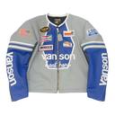 Vanson Leathers Star Jacket In Silver & Blue